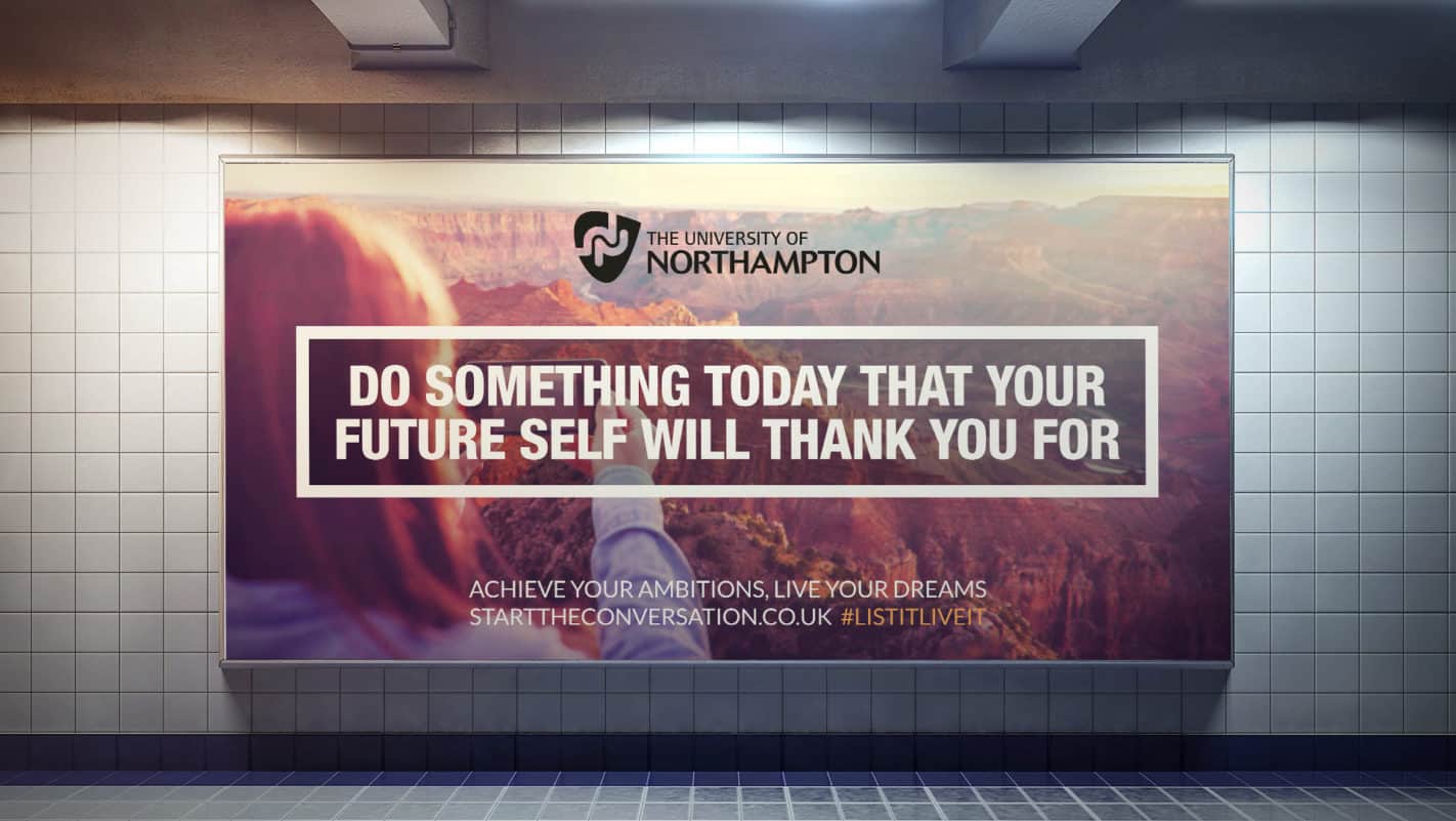 University of Northampton outdoor advertising for recruitment campaign