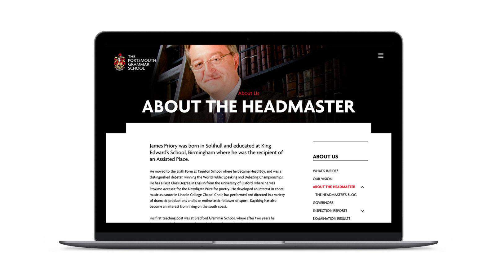 Portsmouth Grammar School Effective Website Design
