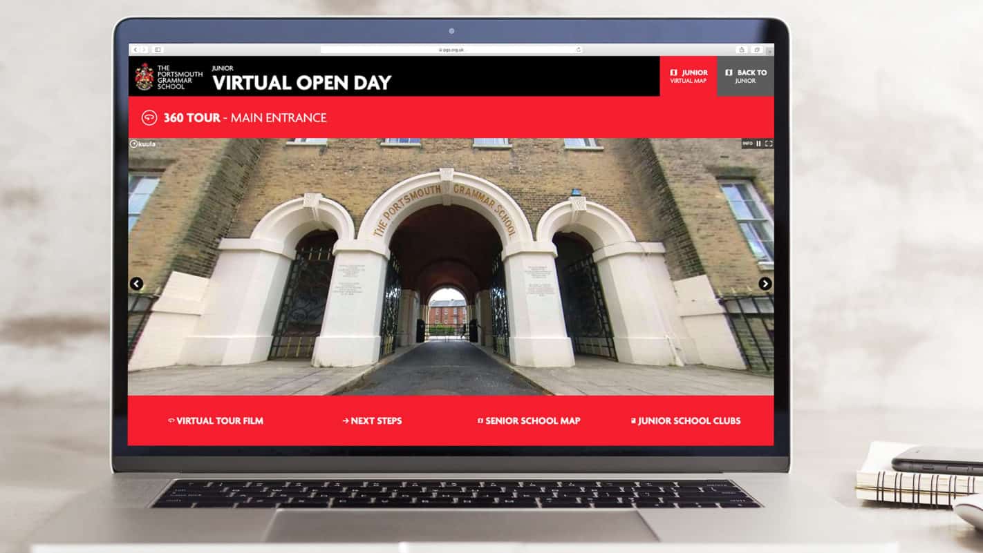 Portsmouth Grammar School virtual open day website