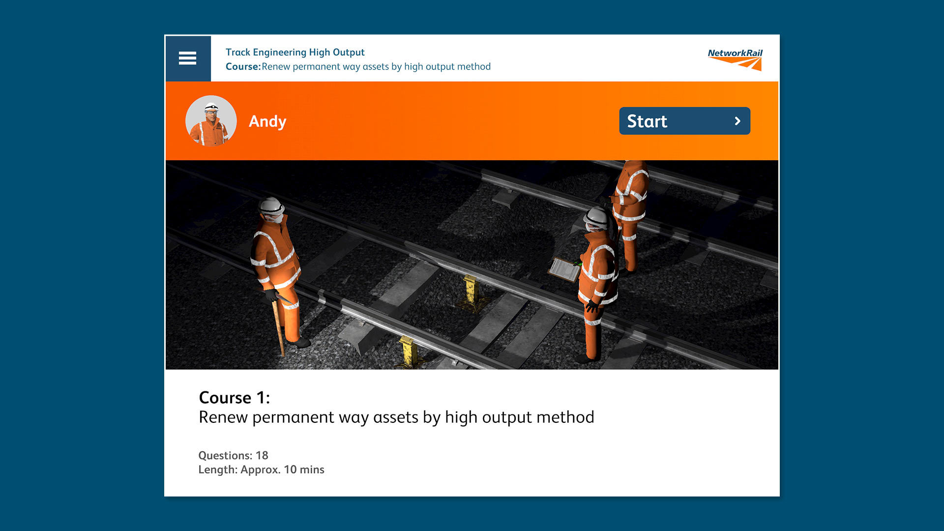 Network Rail High Output gamified learning experience 1